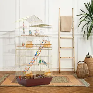Open-Top Travel Bird Cage for Conures, Parakeets, Lovebirds, Budgies, Finches, Canaries, Small-Size, Portable-3019