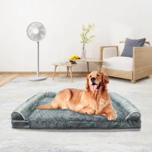 Orthopedic Dog Bed for Large Dog,Memory Foam XL Extra Large Cat Bed with Stickable Design Waterproof Pet Couch Bed with Washable Removable Cover(44 in,Darkgrey)