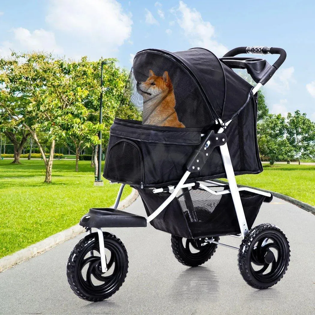 PaWz Pet Dog Stroller Pram - Black
