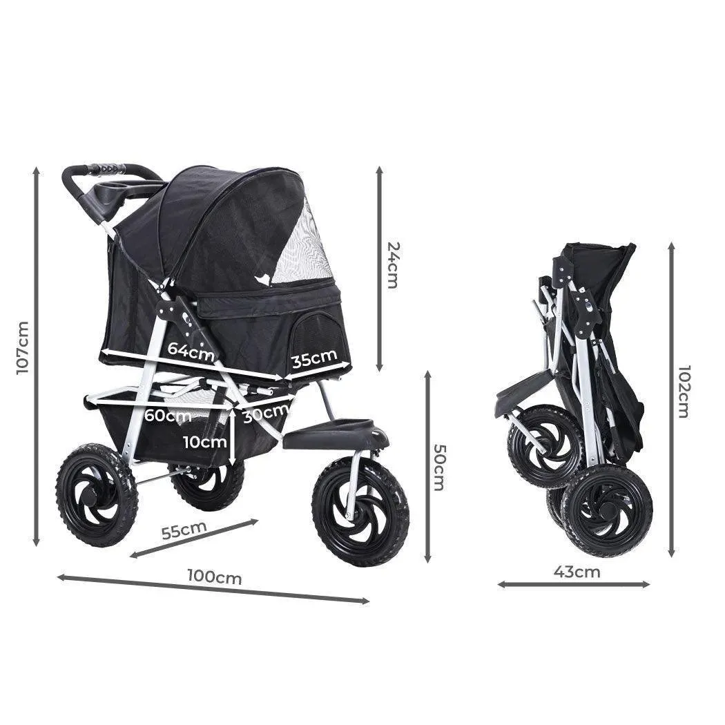 PaWz Pet Dog Stroller Pram - Black