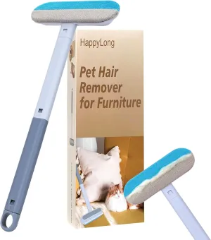 Pet Hair Remover for Furniture, Reusable, Washable Lint Brush for Dog and Cat Hair - 17.3Inch Extendable, Gentle on Couches, Carpets, Clothes, Bedding