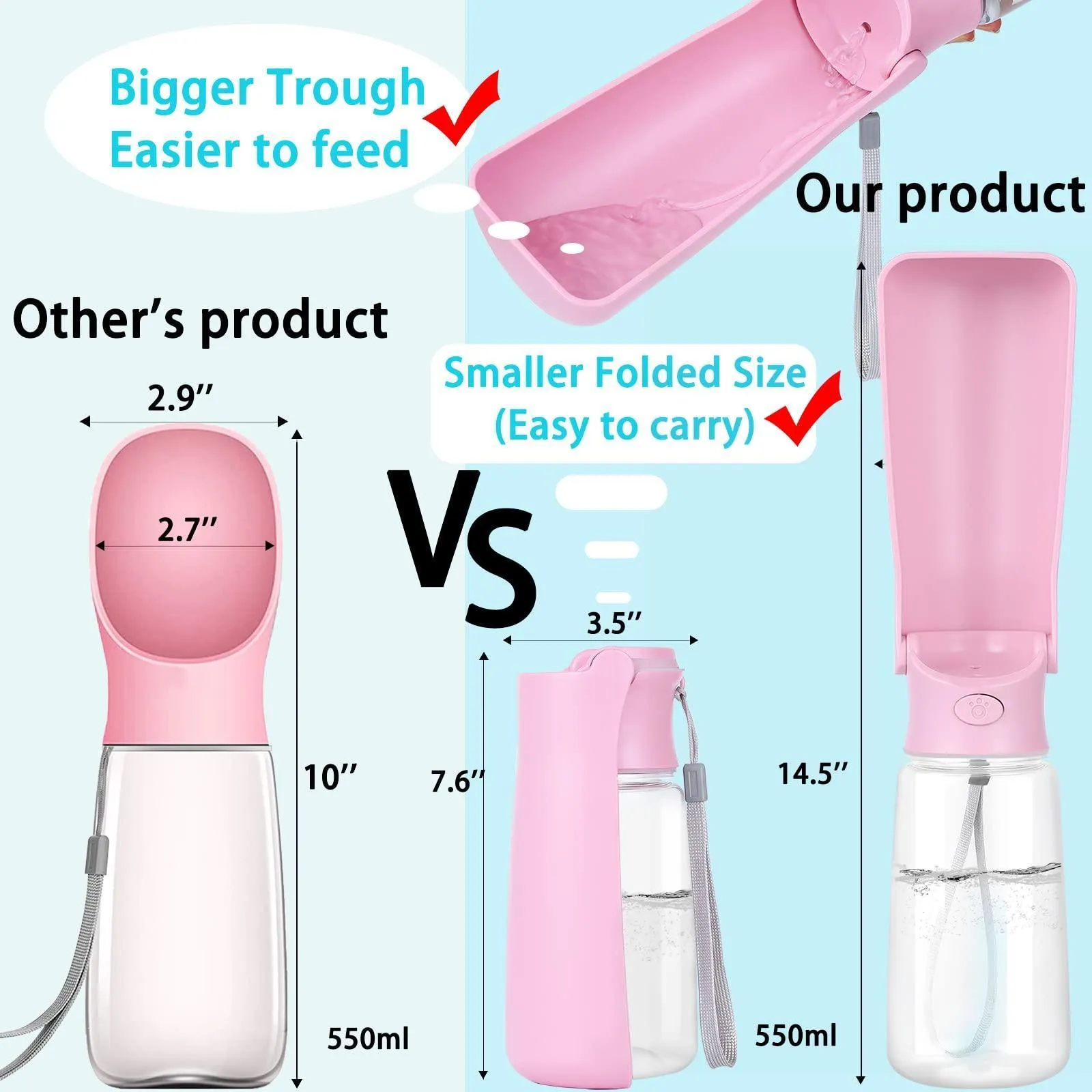 Portable Dog Water Bottle for Walking