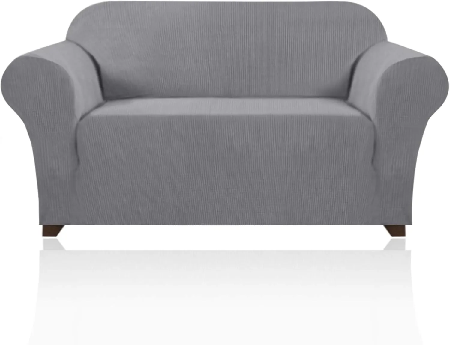 PrinceDeco Stretch Loveseat Sofa Cover Slipcover Couch Cover for 2 Cushion Sofa Washable Sofa Cover for Pets Friendly Furniture Protector Covers with Non Slip Bottom(Loveseat, Dove)