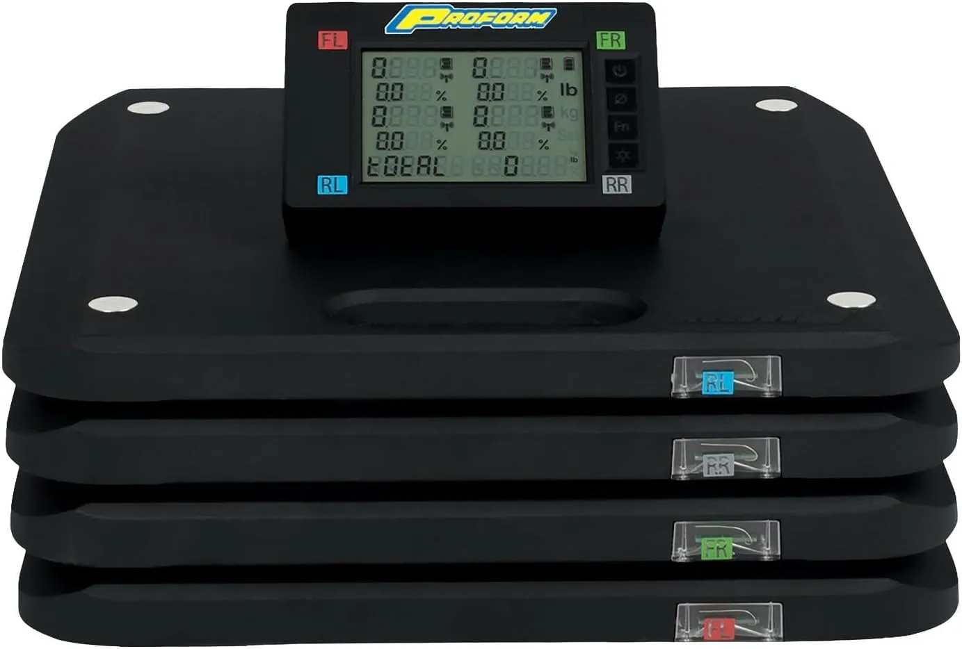 PROFORM Vehicle Scale, Slim, Electric, 15 in Square, 1750 Capacity Pad, Wireless, Case/Controller/Pads, Kit (TCI67644)