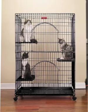 ProSelect Foldable Cat Cages 48" High-Black