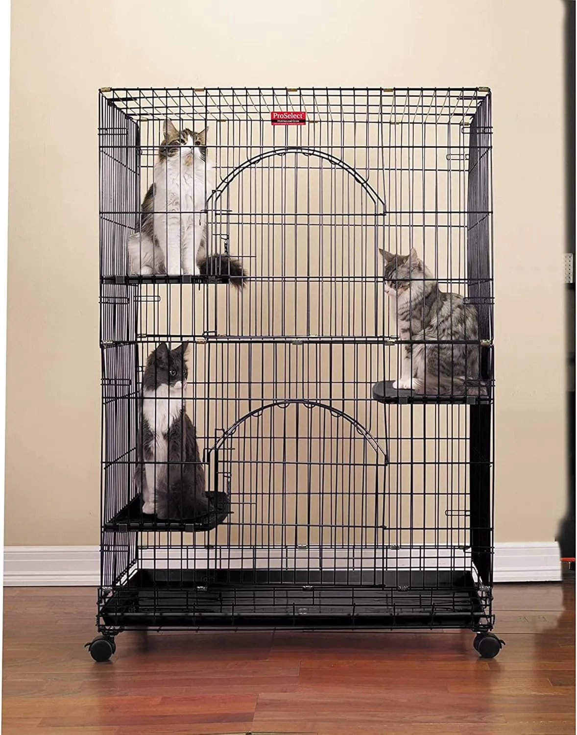 ProSelect Foldable Cat Cages 48" High-Black