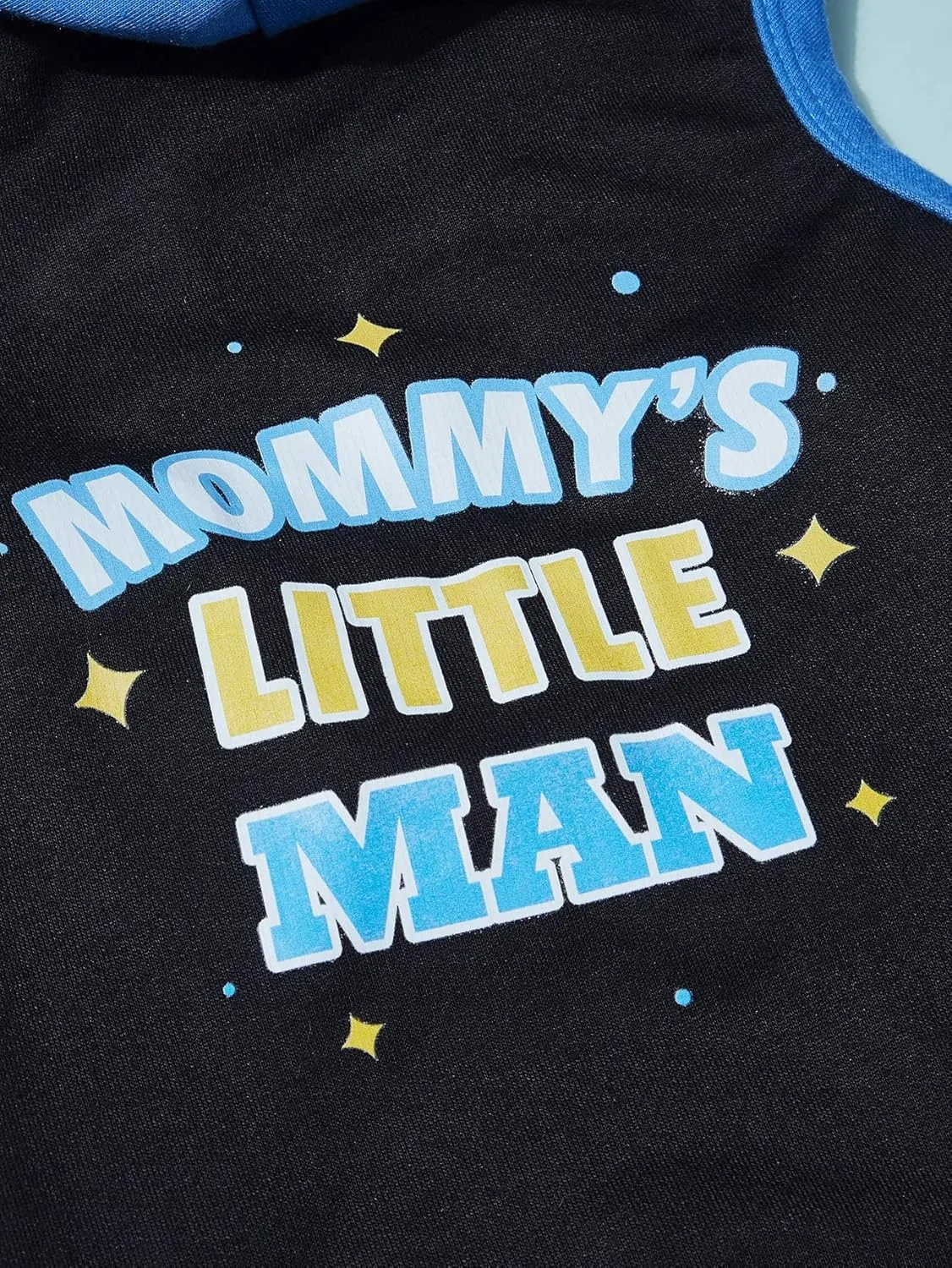 QWINEE Mom Boy Dog Hooded Tank Tops Letter Print Cat Puppy Hoodie Vest Sleeveless Pullover Dog Shirt Stretchy Pet Clothes for Small Medium Large Cats Dogs Kitten Blue L