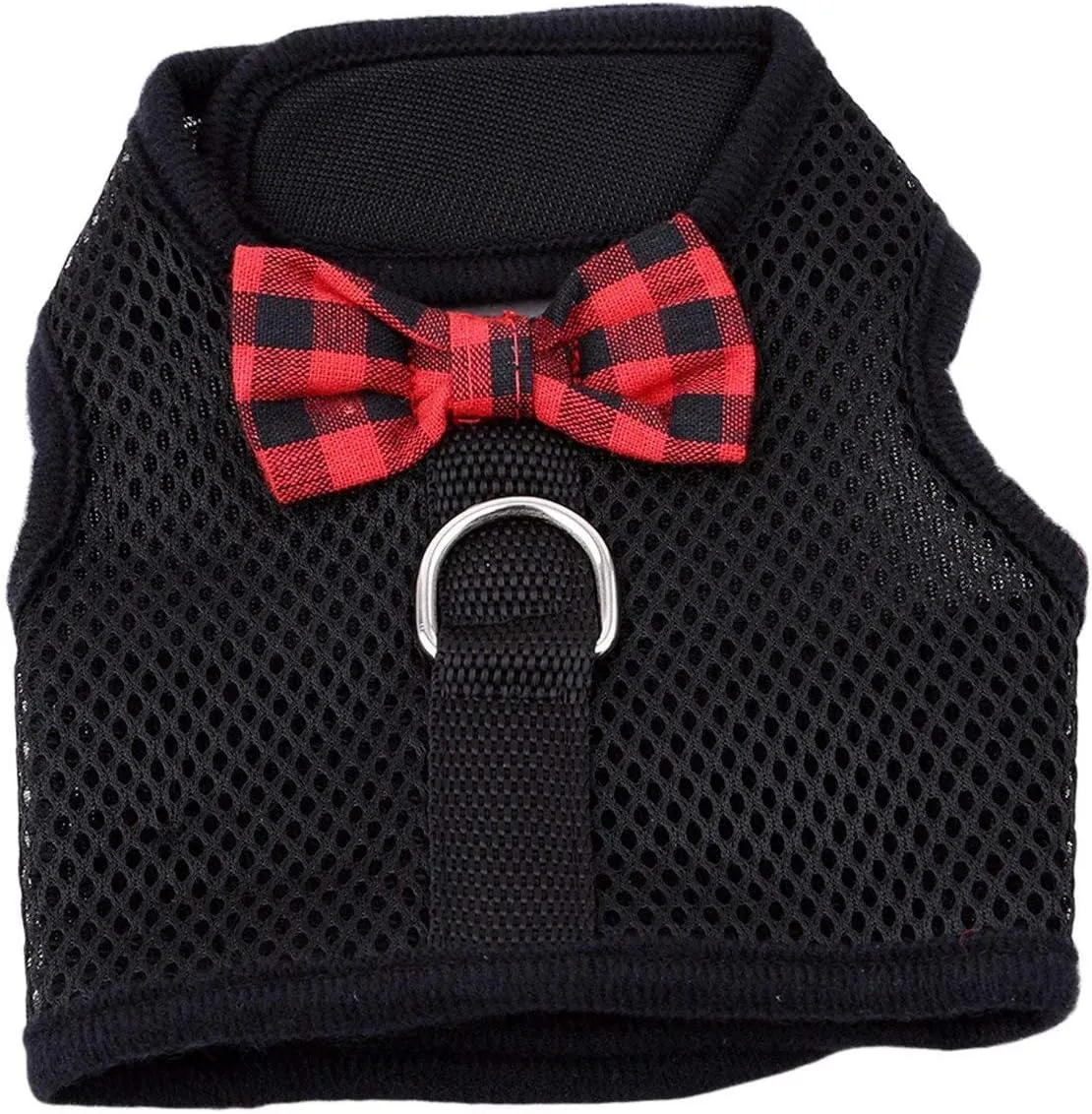 Rabbit Harness with Leash Adjustable Soft Mesh Vest Harness for Bunny Kitten Guinea Pig Rat (M, Black)