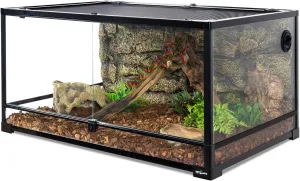 REPTI ZOO 67 Gallon Reptile Glass Terrarium, Double Hinge Door with Screen Ventilation Reptile Terrarium 36" x 24" x 18"(Knock-Down)