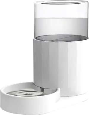 RIZZARI Automatic 3L Pet Waterer, Gravity Water Dispenser, 100% BPA-Free, Large Capacity Water Feeder for Cats and Small and Medium-Sized Dogs (White,3L)
