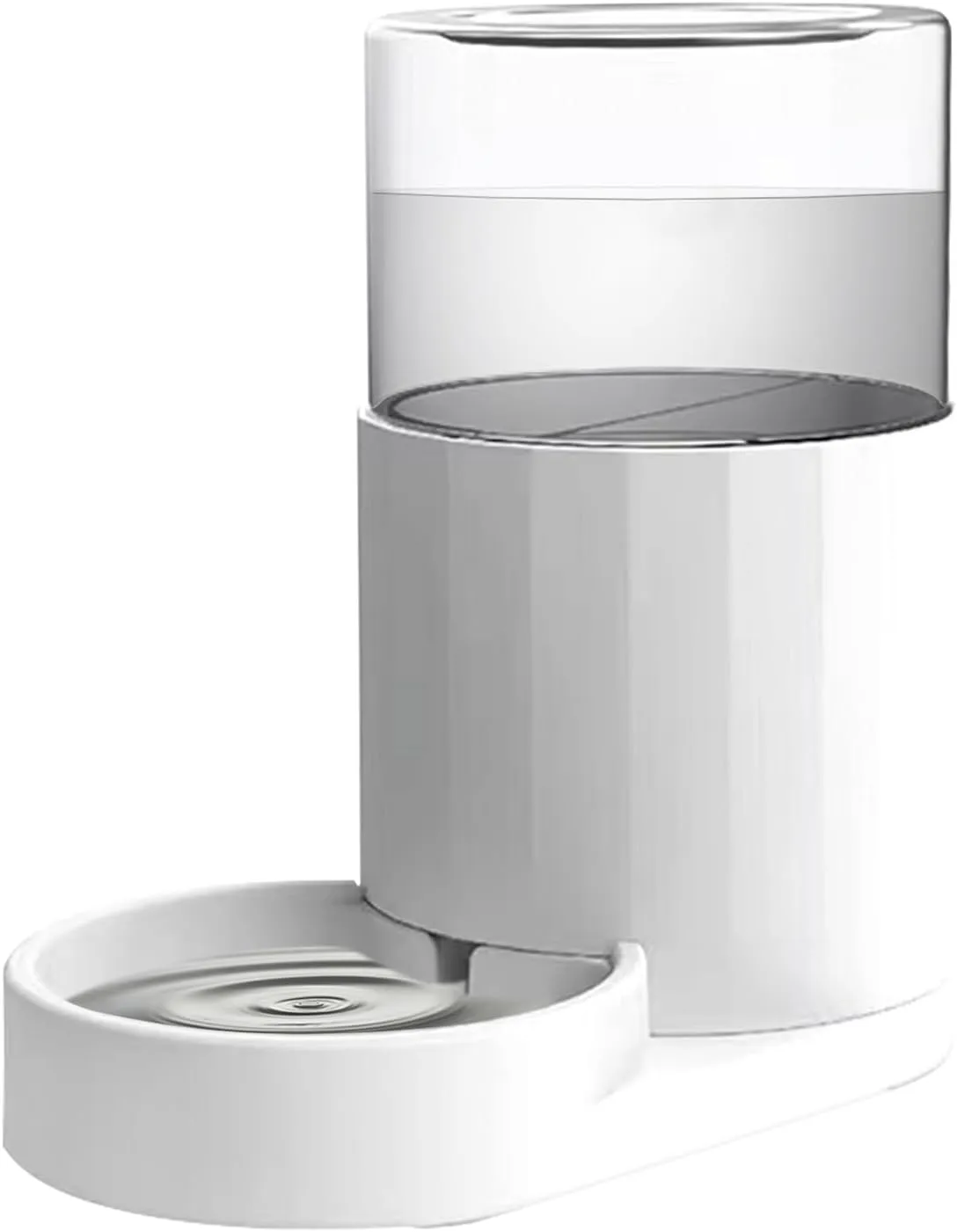 RIZZARI Automatic 3L Pet Waterer, Gravity Water Dispenser, 100% BPA-Free, Large Capacity Water Feeder for Cats and Small and Medium-Sized Dogs (White,3L)
