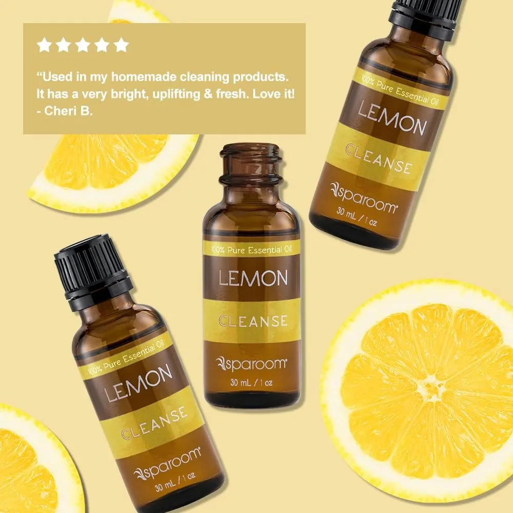 SpaRoom Aromatherapy 100% Pure Undiluted Essential Oil, Cleanse Lemon, 30 mL