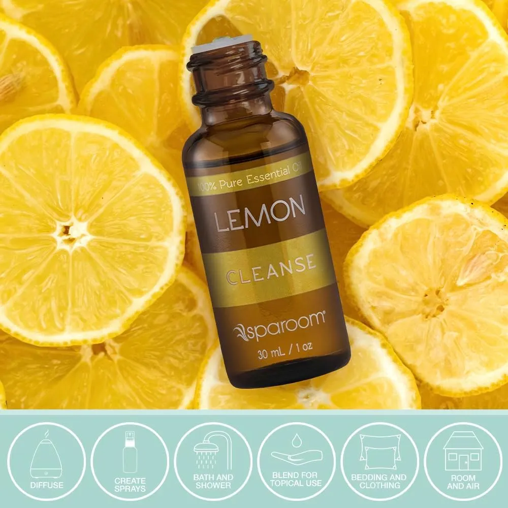 SpaRoom Aromatherapy 100% Pure Undiluted Essential Oil, Cleanse Lemon, 30 mL