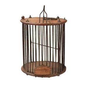 Teak & Iron Bird Cage From Gujarat - 19thC
