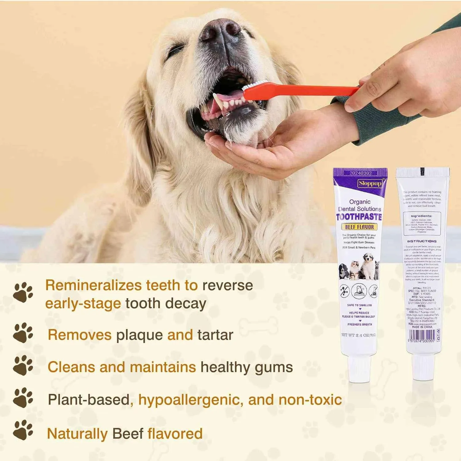 Toothpaste | Teeth Cleaning and Fresh Breath Dental Care for Sealyham Terrier and Other Terrier Dogs | Soothes Inflamed Gums | Safe for Puppies | Vet Formulated 1 Pack (2.4 OZ)