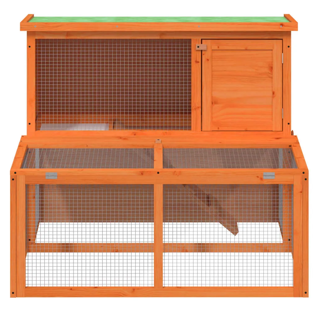 vidaXL Rabbit Hutch Brown 102x90x84.5 cm Solid Wood Pine