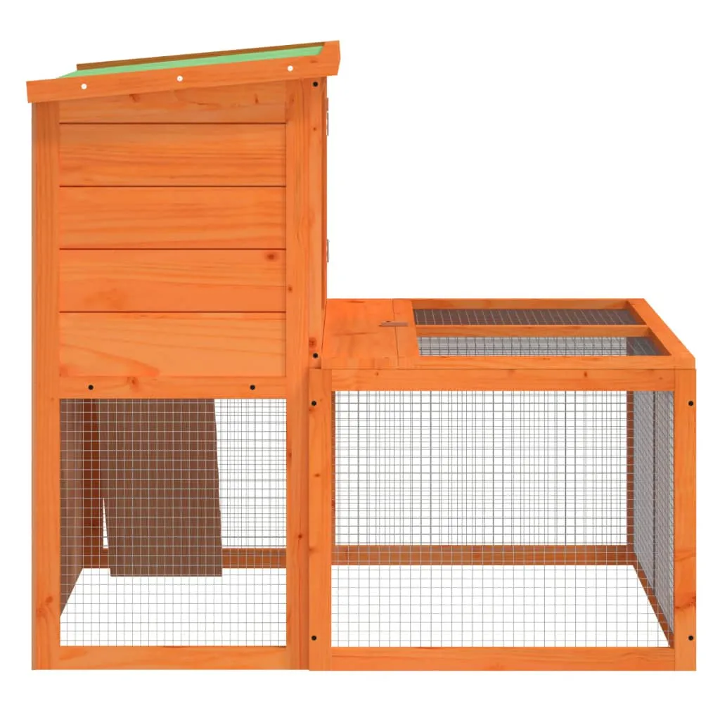 vidaXL Rabbit Hutch Brown 102x90x84.5 cm Solid Wood Pine