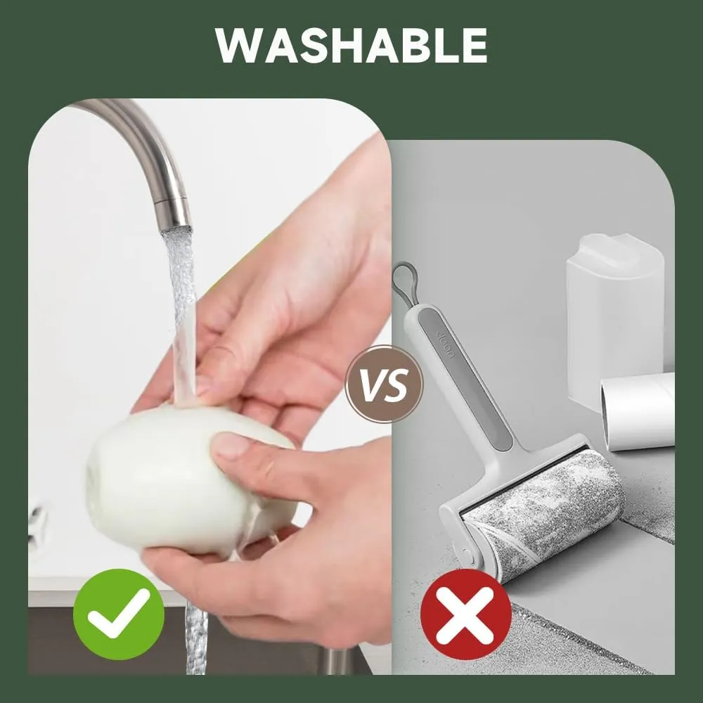 Washable Lint Roller, Portable & Reusable Lint Roller, Reusable Washable Lint Roller, Travel Lint Roller Mini Lint Roller for Lint Hair, Clothes (White)