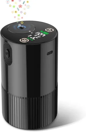 Waterless Diffuser for Essential Oil, Aromatherapy Diffusers for Home Nebulizer Air Freshener Diffuser Mini Scent Machine Battery Operated 4 Mist Level 1/2/3/4/6H Timers Auto-off for Car Bedroom Hotel
