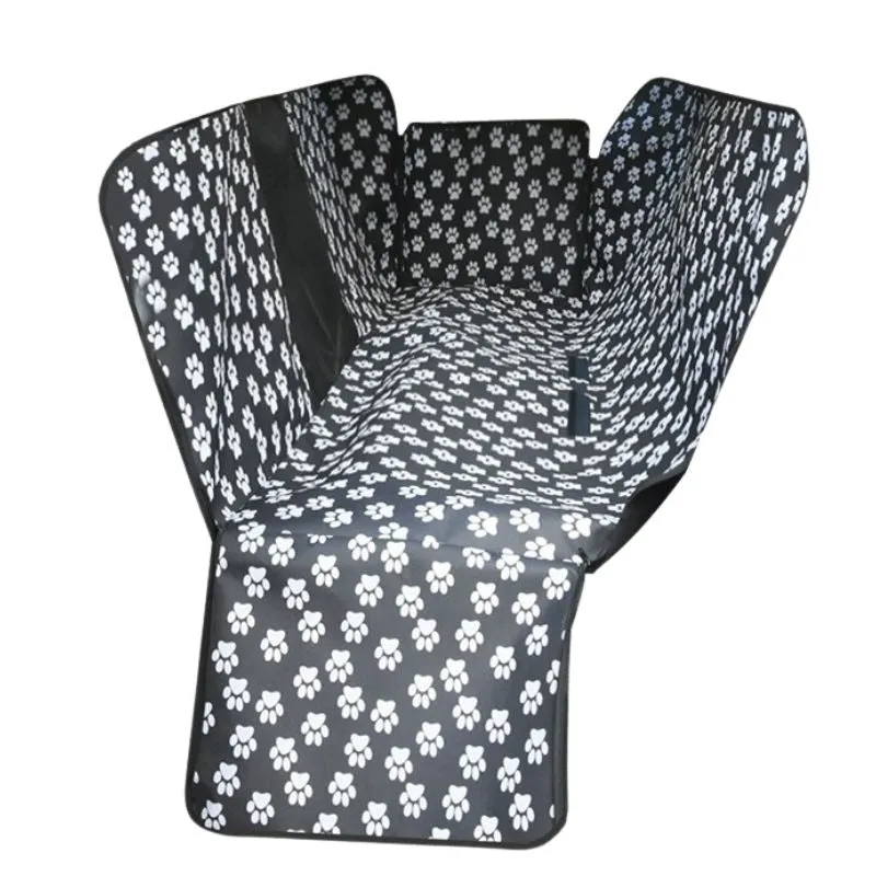Waterproof Pet Car Seat Cover Hammock - Black with Mesh Window