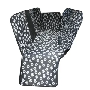 Waterproof Pet Car Seat Cover Hammock - Black with Mesh Window