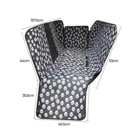 Waterproof Pet Car Seat Cover Hammock - Black with Mesh Window