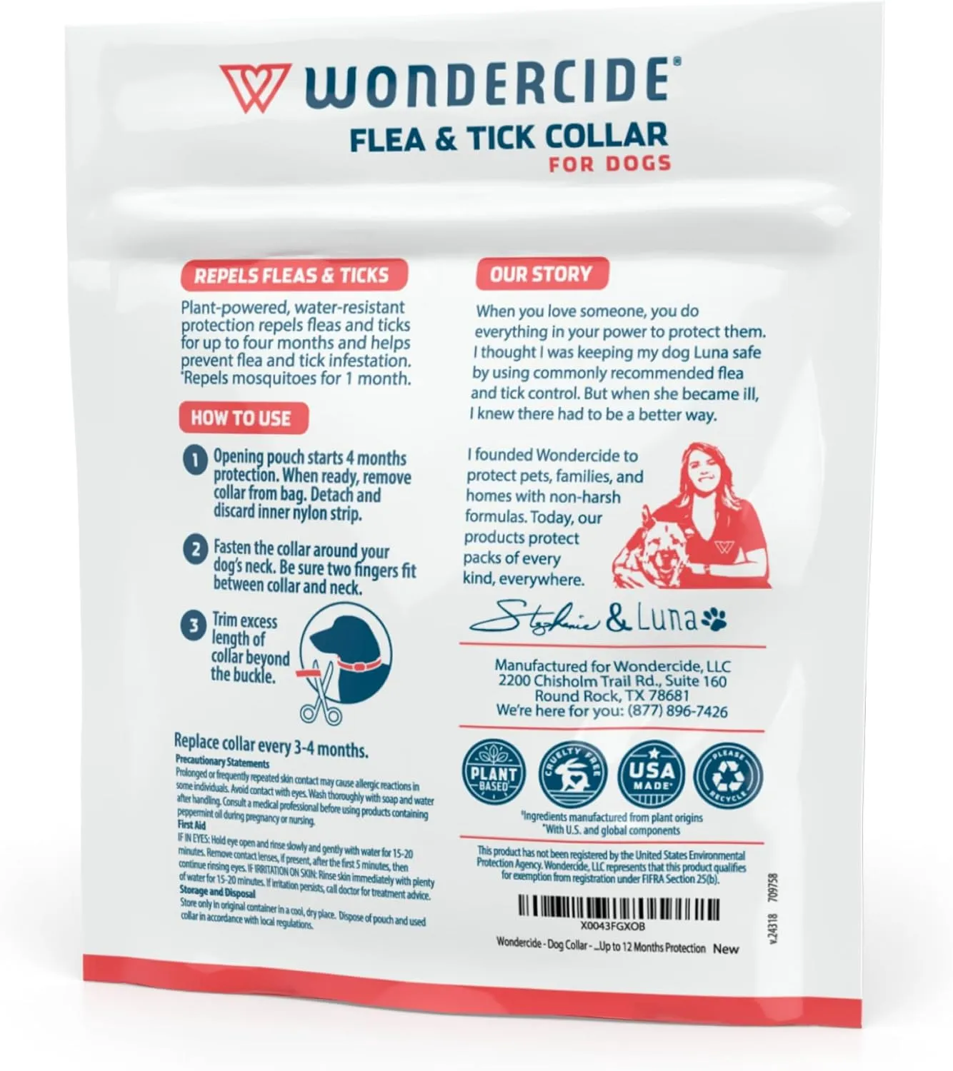 Wondercide - Dog Collar - Flea, Tick, Mosquito Repellent for Dogs with Natural Essential Oils - Small Medium 3PK - Up to 12 Months Protection