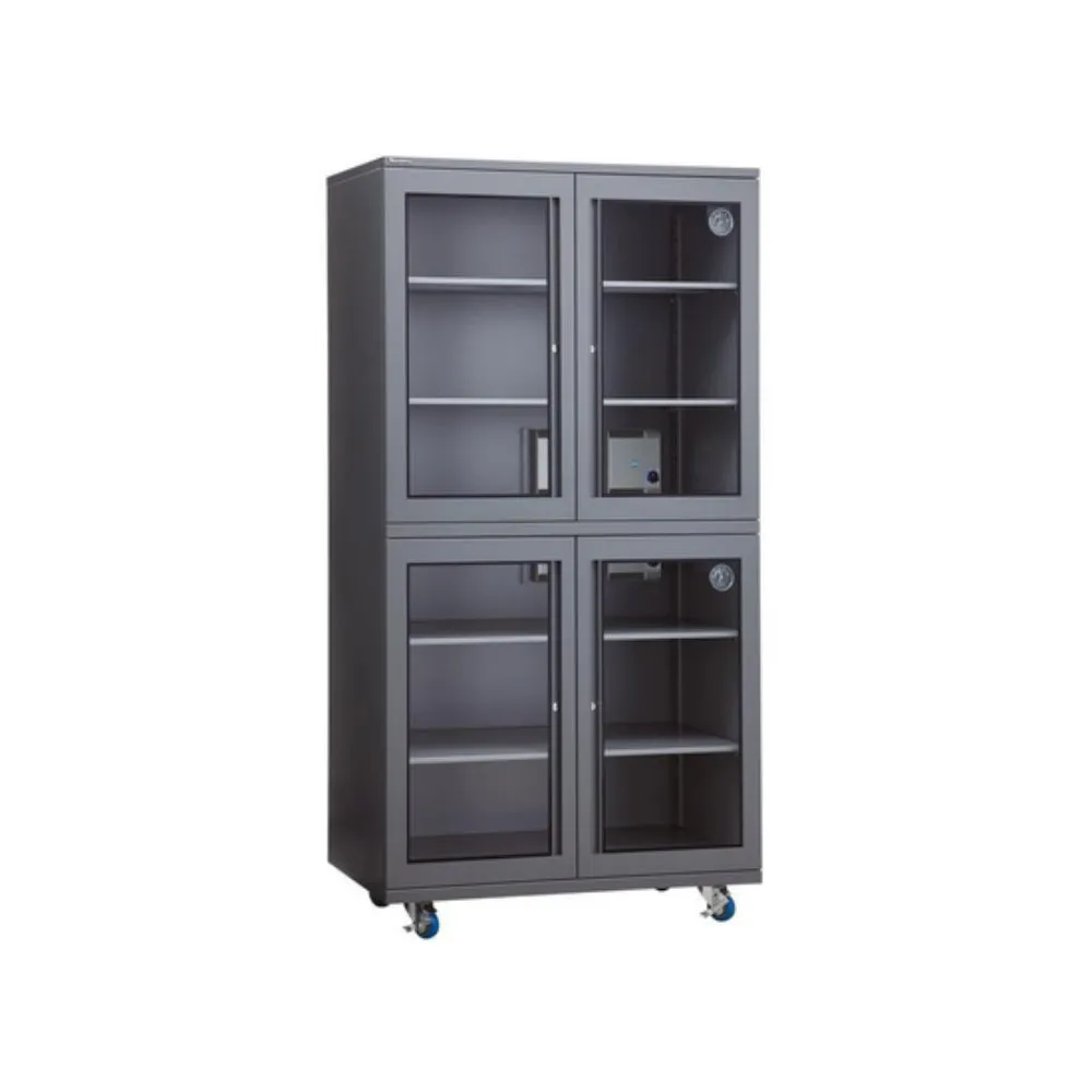 Wonderful AD-880D-D, 870 Litre Dry Cabinet 4 Sections with 8 Trays and Digital Hygrometer (x2)